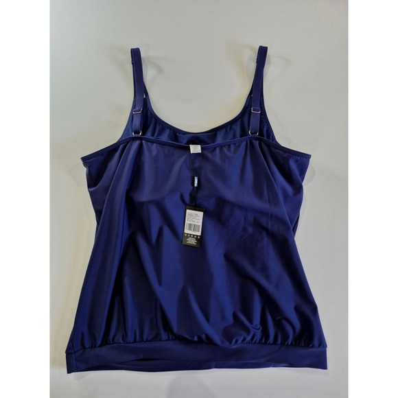 Ocean Blues Navy Blouson Tankini & Paisley Swim Shorts Set XXL - Picture 5 of 11